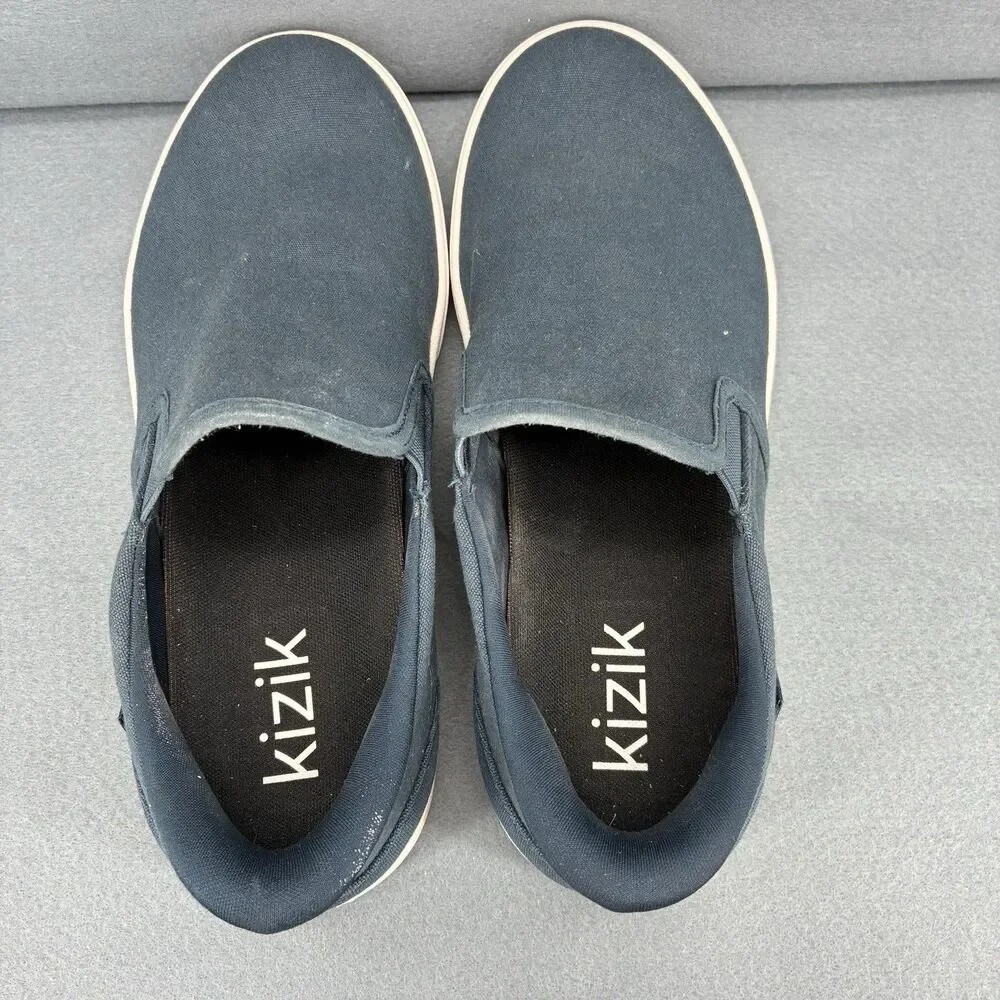 Kizik Men’s 9.5 Hands Free Slip On Shoes Blue Canvas Casual Sneakers